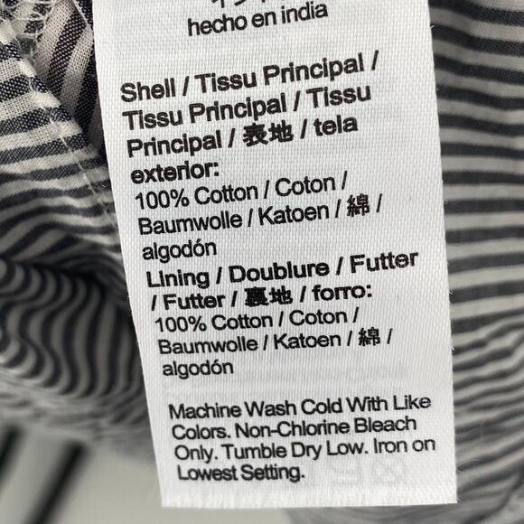 J Crew Tiered Cotton Voile Sundress Ruffled Striped Midi Dress White Gray XXL - Picture 9 of 9